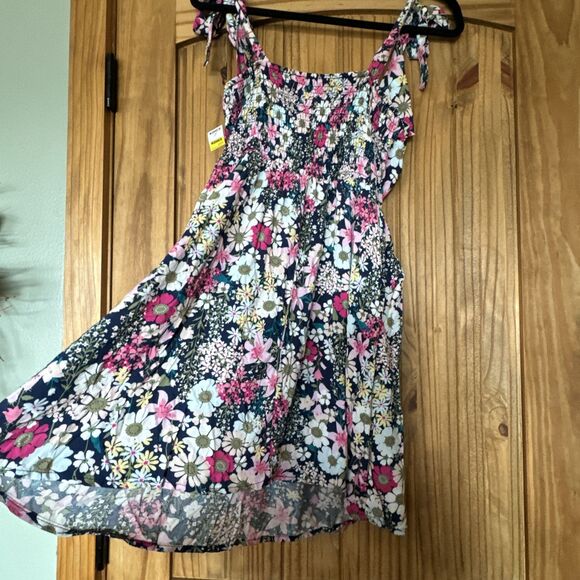 As U Wish Women's Sleeveless Tie On Shoulder Short Mini Dress Summer Floral Sz M - Picture 5 of 16